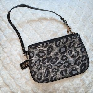 Coach Silver and Black Wristlet